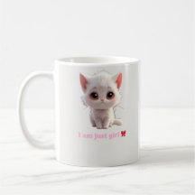 Caneca de Gatinho Branco Fofo - Eu Sou Apenas uma