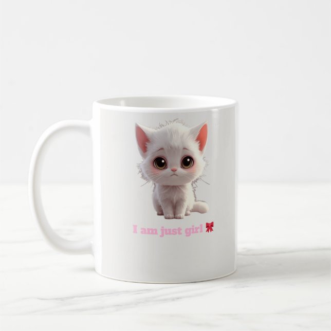 Café Caneca de Gatinho Branco Fofo - Eu Sou Apenas uma  (Esquerda)