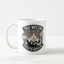 Café Caneca de Gato de Escritório Engraçado | Esta Reun