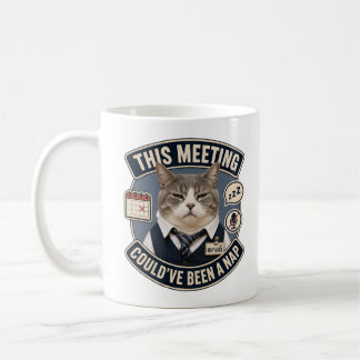 Café Caneca de Gato de Escritório Engraçado | Esta Reun