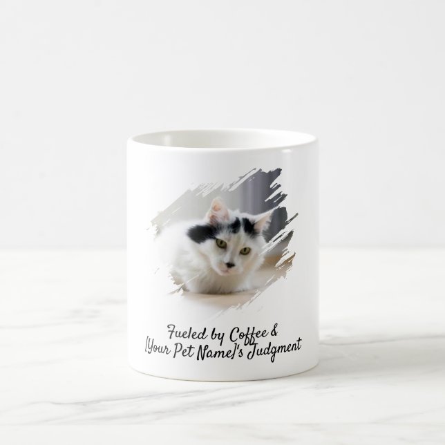 Café Caneca de Gato Engraçado com Foto de Animal de Est (Centro)