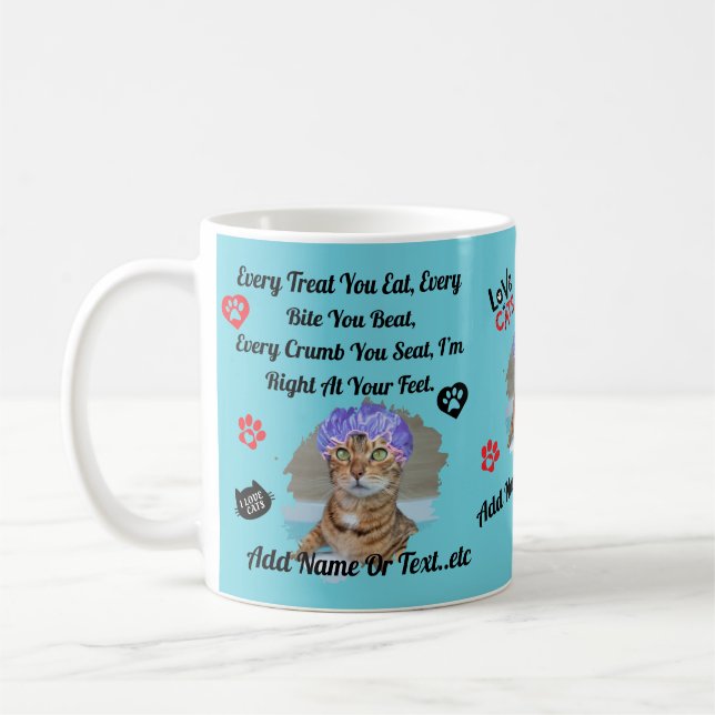 Café Caneca de Gato Fofa Personalizada para Amantes de  (Esquerda)