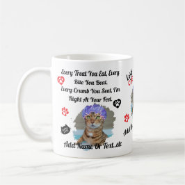 Café Caneca de Gato Fofa Personalizada para Amantes de
