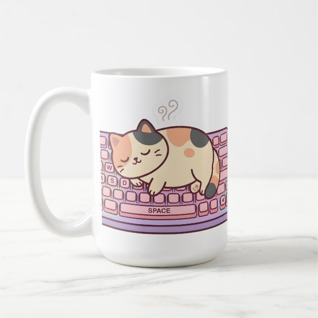 Café Caneca de Gato Gamer Teclado Kawaii (Esquerda)