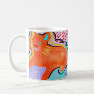 Café Caneca de Gato Laranja Grande