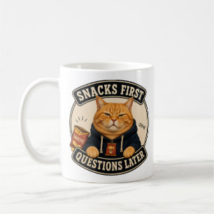 Café Caneca de Gato Laranja Lanches Primeiro Pergunta