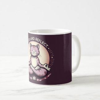 Café Caneca de Gato Patas e Refletir - Meditação Consci