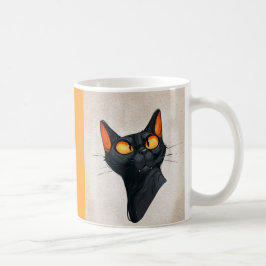 Café Caneca de Gato Preta - Presente Bonito para Pentes