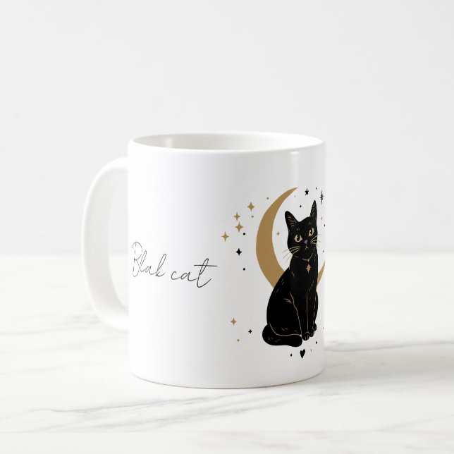 Café Caneca de gato preto (Frente Esquerda)