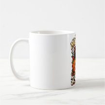 Caneca de Gato Preto de Halloween No Tricks Just V