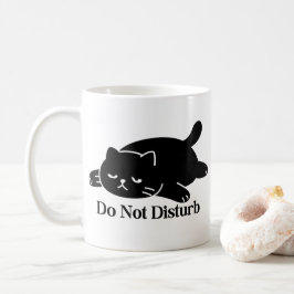 Café Caneca de Gato Preto Preguiçoso Não Perturbe Gato 