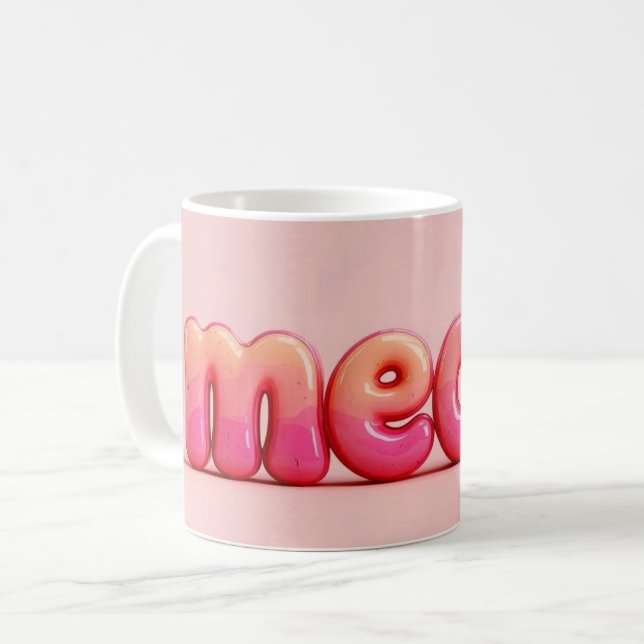 Café Caneca de Gato Rosa Mia. (Frente Esquerda)