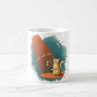 Café Caneca de Gato Sorridente Segurando uma Flor | “So