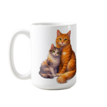 Caneca de Gatos Calico e Tabby