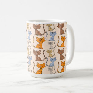 Café Caneca de Gatos Coloridos Fofos