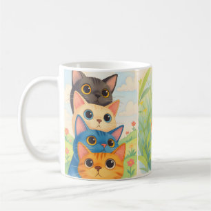 Café Caneca de Gatos Empilhados Fofa – Presente Caprich