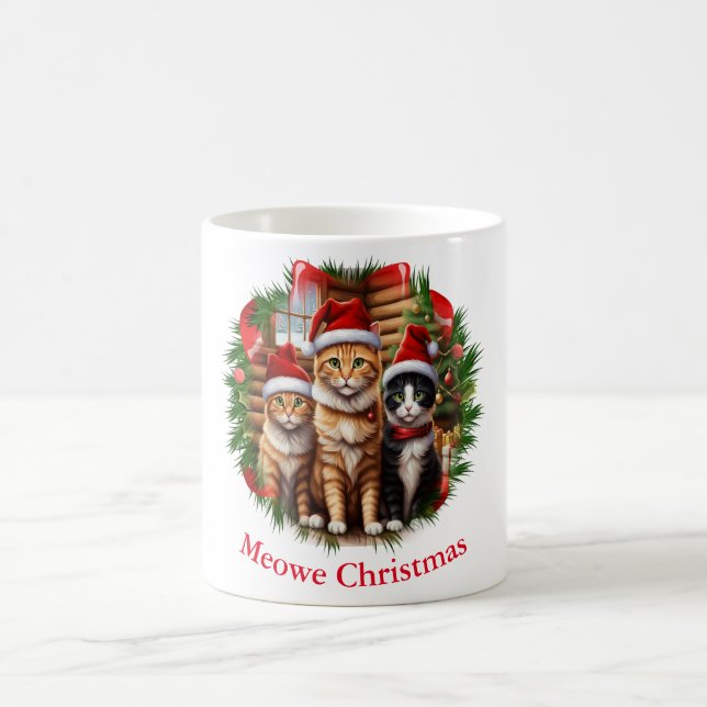 Café Caneca de gatos para o Natal (Centro)