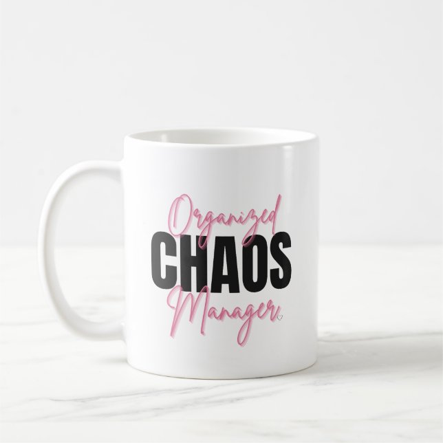 Café Caneca de Gerente de Caos Organizado Engraçado (Esquerda)