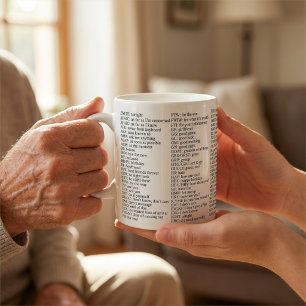 Café Caneca de gírias divertidas, abreviações e acrônim