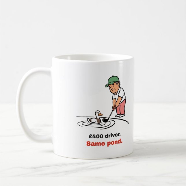 Café Caneca de Golfe Divertida: Driver £400, Mesmo Lago (Criador carregado)