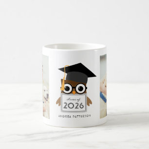 Café Caneca de Graduação de Coruja Geek Fofa com Duas F
