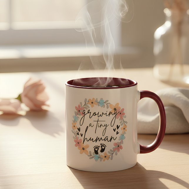 Café Caneca de Gravidez Floral, Crescendo um Ser Humano (Criador carregado)