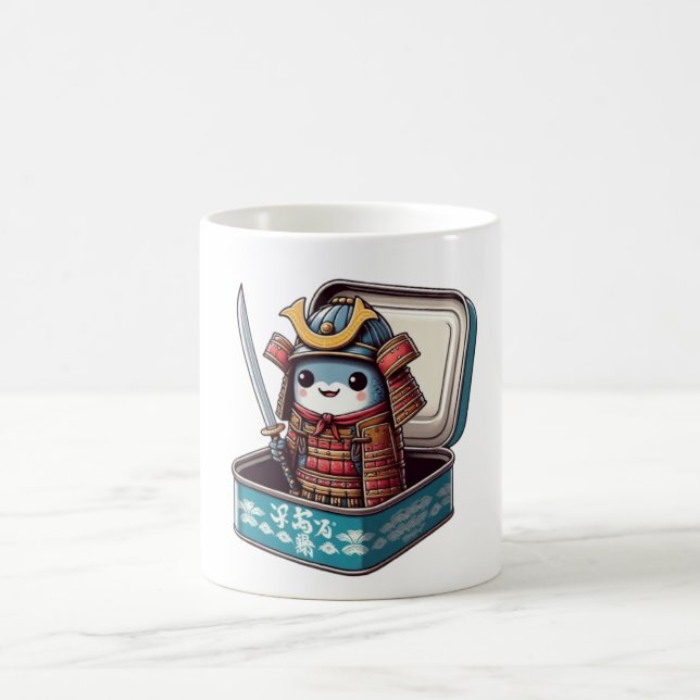 Café Caneca de Guerreiro Samurai de Sardinha Retrô (Centro)