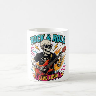 Café Caneca de Guitarra de Esqueleto Rock - Vida de Roc