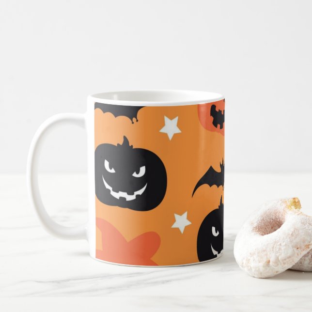 Café Caneca de Halloween (Com Donut)