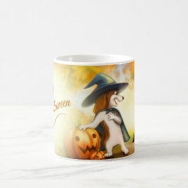 Café Caneca de Halloween com animais fofos