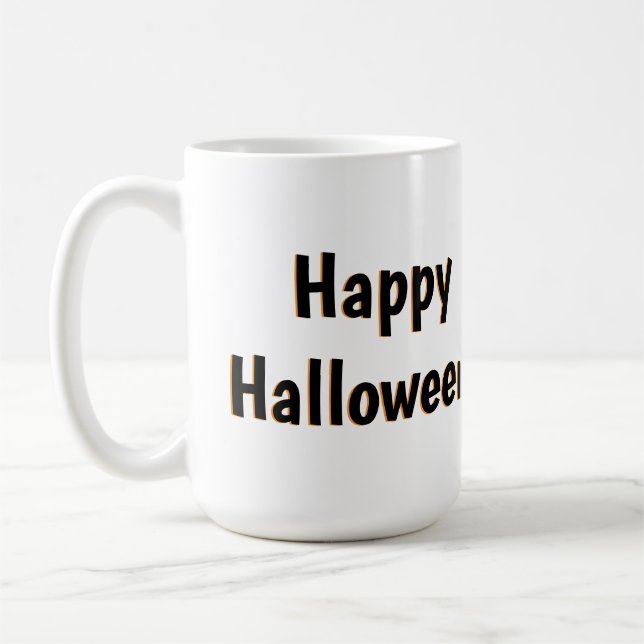 Café Caneca de Halloween com gato e abóbora fofos (Esquerda)