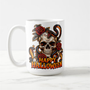 Café Caneca de Halloween de Cobra de Crânio Gótico – Ar