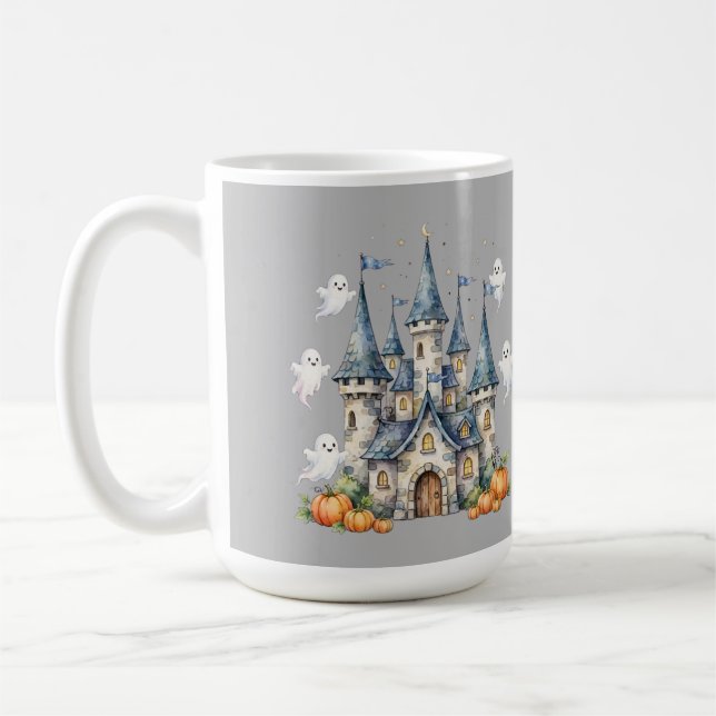 Café Caneca de Halloween de Fantasma de Castelo Fofa Ab (Esquerda)