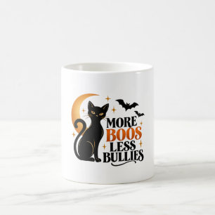 Café Caneca de Halloween de Gato Preto Mais Vaias Menos