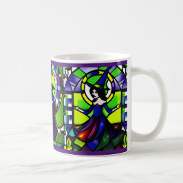 Café Caneca de Halloween de Vidro Colorido Bruxa