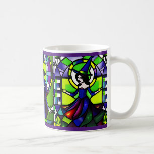 Café Caneca de Halloween de Vidro Colorido Bruxa