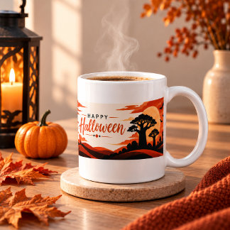 Café Caneca de Halloween do Baobá Assustador