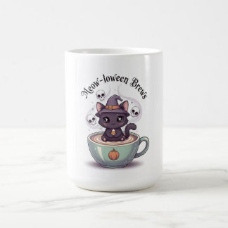 Café Caneca de Halloween do Gato Gótico Kawaii - Pumpki