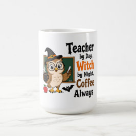 Café Caneca de Halloween Professora de Dia Bruxa de Noi