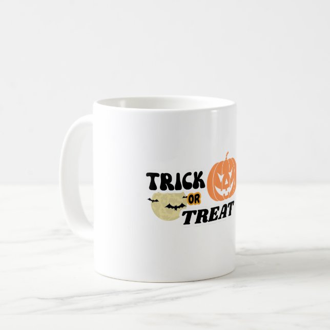 Café Caneca de Halloween 'Trick or Treat' (Frente Esquerda)