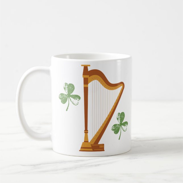 Café Caneca de Harpa do Trevo Irlandês (Esquerda)