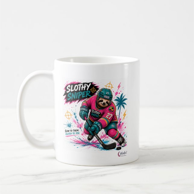 CAFÉ CANECA DE HÓQUEI SLOTH FRANCOTIRADOR (Esquerda)
