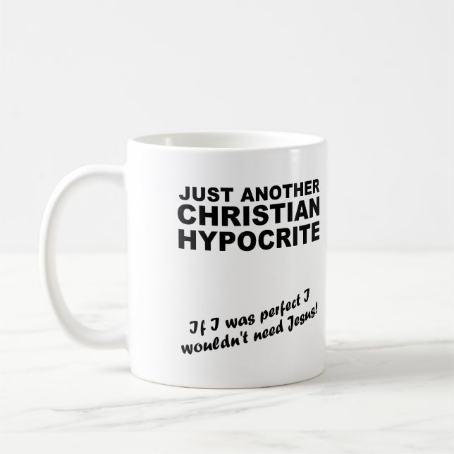 Café Caneca de Humor de Outro Hipócrita Cristão (Esquerda)