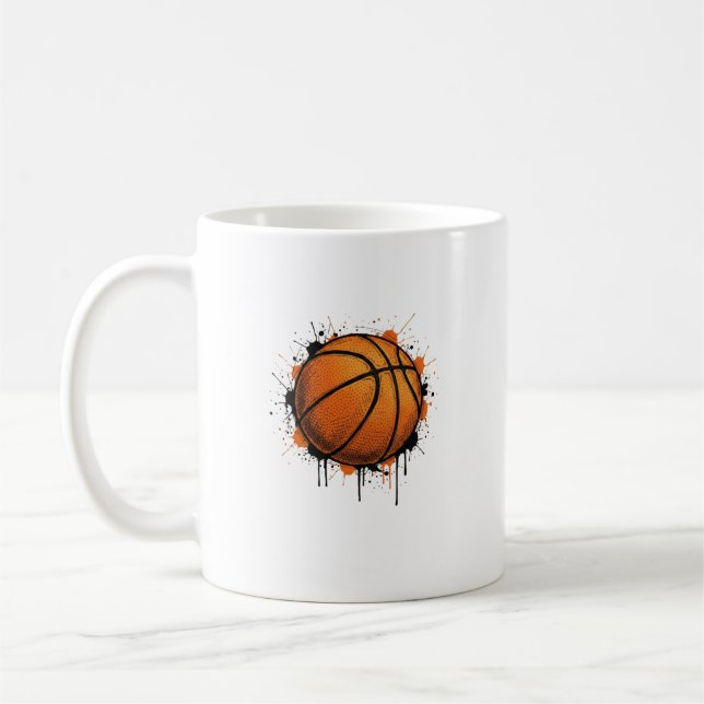 Café Caneca de Ilustração de Basquete com Desenho Moder (Esquerda)