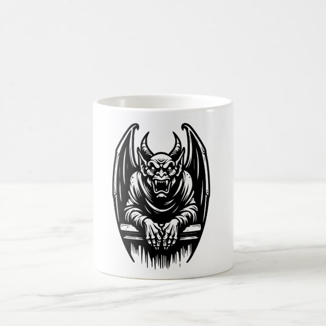 Café Caneca de Ilustração de Gárgula (Centro)