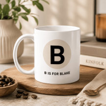 Caneca de Inicial Moderna – Design “B é para [Nome