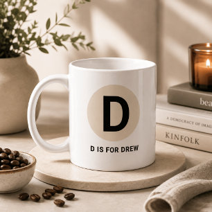 Café Caneca de Inicial Moderna – Design “D de [Nome]”