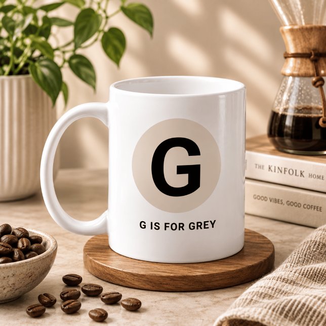 Café Caneca de Inicial Moderna – Design “G é para [Nome (Criador carregado)