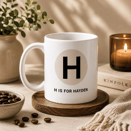 Café Caneca de Inicial Moderna – Design “H é de [Nome]”