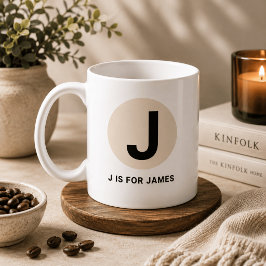 Café Caneca de Inicial Moderna – Design “J é para [Nome